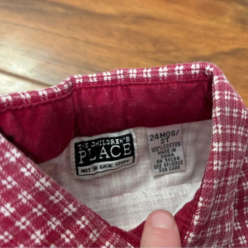 The Children’s Place Vintage Red Plaid Long Sleeve Heavy Shirt